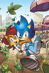 Size: 537x800 | Tagged: safe, artist:ben bates, artist:matt herms, artist:terry austin, amy rose, sally acorn, sonic the hedgehog, sonic the hedgehog 222 (archie), cover art