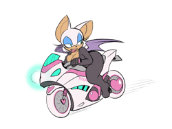 Size: 1200x900 | Tagged: safe, artist:omegasunburst, rouge the bat, motorcycle, solo, vehicle