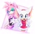 Size: 1400x1360 | Tagged: safe, amy rose, rouge the bat, age swap, aged down, aged up, amy's halterneck dress, outfit swap, personality swap, rouge's heart top