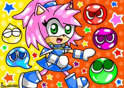 Size: 2048x1446 | Tagged: safe, artist:pakohedgedog, amy rose, puyo puyo, solo