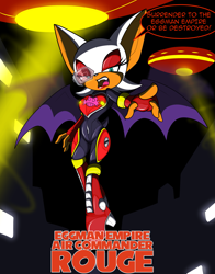 Size: 2143x2735 | Tagged: safe, artist:chaoscroc, rouge the bat, alignment swap, dialogue, looking at viewer, looking down, rouge's heart top