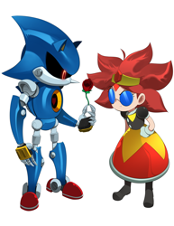 Size: 800x1035 | Tagged: safe, artist:bleedman, metal sonic, oc, oc:eggette, rose