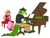 Size: 1280x980 | Tagged: safe, artist:alexthebordercollie, vanilla the rabbit, vector the crocodile, piano, playing music, sitting