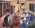 Size: 3608x2879 | Tagged: safe, artist:drawloverlala, bernadette hedgehog, jules hedgehog, muttski, sonic the hedgehog, uncle chuck, chili dog, couch, gaming, genesis, television