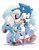 Size: 1582x2048 | Tagged: safe, artist:tracy yardley, sonic the hedgehog, oc, oc:moon lucia porcupine, porcupine, kiss, oc x canon, straight