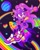 Size: 1639x2048 | Tagged: safe, artist:star_based, oc, oc:orbit the porcupine, porcupine, planet, rainbow, space, spaceship