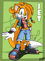 Size: 895x1200 | Tagged: safe, artist:gen8, oc, oc:jet the fox, fox