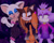 Size: 1280x1025 | Tagged: safe, artist:broadwaybash123, blaze the cat, rouge the bat, sticks the badger, little black dress, rouge's heart top