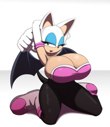 Size: 1040x1200 | Tagged: suggestive, artist:kojiro-brushard, rouge the bat, busty rouge, huge breasts