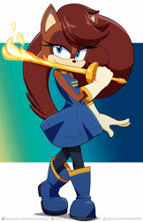 Size: 1024x1577 | Tagged: safe, artist:kojiro-brushard, sally acorn, rapier, redesign