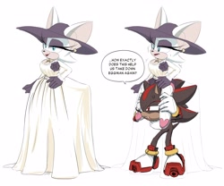 Size: 4096x3413 | Tagged: safe, artist:adam bryce thomas, rouge the bat, shadow the hedgehog, dialogue, lady demetrescu