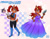 Size: 1713x1353 | Tagged: safe, artist:danee313, nicole the hololynx, sally acorn, blaster, gown, redesign