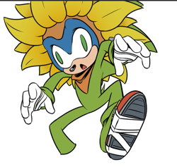 Size: 683x647 | Tagged: safe, artist:aideneye, sonic the hedgehog, costume, sunflower