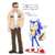 Size: 1080x1081 | Tagged: safe, artist:sonicspeedz, sonic the hedgehog, tom wachowski, chili dog, dialogue, looking at each other