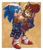 Size: 1197x1408 | Tagged: safe, artist:pesky-pincushion, sally acorn, sonic the hedgehog, carrying them, looking at each other, sally x sonic