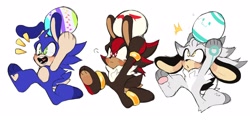 Size: 2888x1384 | Tagged: safe, artist:dirtyteethkoi, shadow the hedgehog, silver the hedgehog, sonic the hedgehog, rabbit, easter, easter egg, species swap