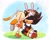 Size: 1500x1207 | Tagged: safe, artist:ambersonic96, artist:mizuki miart, cream the rabbit, shadow the hedgehog, archie sonic online