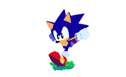 Size: 1552x950 | Tagged: safe, artist:aryelsereio, sonic the hedgehog, lineless, no outlines, running