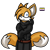 Size: 1280x1280 | Tagged: safe, artist:taeko, miles "tails" prower, fox, :3, belt, chest fluff, child, hair over one eye, hoodie, looking at viewer, mobius.social exclusive, no source, nonbinary, oversized, simple background, skirt, solo, standing, transparent background