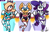 Size: 5700x3700 | Tagged: suggestive, artist:sparksaxel, rouge the bat, crossover, jetpack, rarity, rosalina, trio