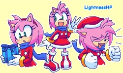 Size: 4096x2424 | Tagged: safe, artist:lightnesshp, amy rose, christmas, solo