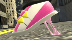 Size: 1920x1080 | Tagged: safe, artist:tailsshoes2020, rouge the bat, 3d, bubblegum, chewing gum, close-up, feet fetish, fetish, gum, sfm, shoes, sneakers, solo, sonic riders, stepping, street, stuck, wave's gum