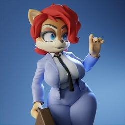 Size: 960x960 | Tagged: safe, artist:chunkerbuns, sally acorn, sally mcacorn, business suit, busty sally, lawyer, solo