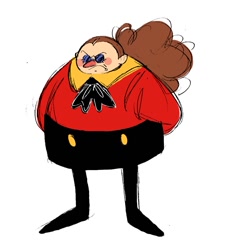 Size: 875x917 | Tagged: dead source, safe, artist:marcuslarry627, robotnik, human, gender swap, simple background, solo, white background