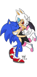 Size: 514x1080 | Tagged: safe, artist:drawmeaponynamedbob, rouge the bat, sonic the hedgehog, bat, hedgehog, age difference, duo, female, male, shipping, simple background, sonouge, straight, transparent background