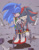 Size: 690x882 | Tagged: semi-grimdark, artist:prr-11, shadow the hedgehog, sonic the hedgehog, hedgehog, blood, duo, male, males only