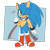 Size: 1500x1500 | Tagged: dead source, safe, artist:syrcaii, sonic the hedgehog, hedgehog, abstract background, au:resonance, badge, bisexual pride, boots, cape, clenched fist, clenched teeth, demiboy pride, demisexual pride, facepaint, gloves, headcanon, heart, looking at viewer, pride cape, pride pin, semi-transparent background, signature, smile, solo, standing, wink