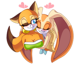 Size: 1024x858 | Tagged: safe, artist:anthocat, cream the rabbit, marine the raccoon, rabbit, raccoon, aged up, blushing, clenched teeth, duo, eyes closed, gloves, hearts, holding each other, hugging, large ears, lesbian, maream, one eye closed, outline, shipping, simple background, smile, transparent background