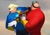 Size: 947x667 | Tagged: safe, artist:ratchetmario, robotnik, human, duo, faux 3d, meme, morpho, slapping, sonic boom (tv), standing