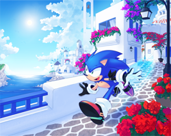 Size: 900x717 | Tagged: safe, artist:drawloverlala, sonic the hedgehog, hedgehog, sonic unleashed, apotos, male, solo