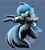 Size: 2257x2500 | Tagged: safe, artist:samfoxslayer, oc, oc:sky ice, bird, blue background, fighting pose, hair over one eye, parrot, simple background, solo