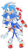 Size: 1144x2036 | Tagged: safe, artist:drawloverlala, sonic the hedgehog, hedgehog, boom sonic, classic sonic, cute, male, males only, self paradox, simple background, sonabetes, sonic boom (tv), trio, white background