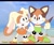 Size: 1024x868 | Tagged: safe, artist:koasku, sonic ova, cream the rabbit, marine the raccoon, sonic the ova, abstract background, dialogue, duo, english text, female, implied sonic