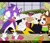 Size: 1358x1157 | Tagged: safe, artist:koasku, sonic ova, blaze the cat, eggman nega, marine the raccoon, sonic the ova, dialogue, english text, pointing, trio