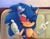 Size: 1889x1468 | Tagged: safe, artist:gissooo, sonic the hedgehog, looking offscreen, redraw, scouter, solo, sonic x, thumbs up, wink