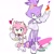 Size: 1600x1600 | Tagged: safe, artist:sonixjax, amy rose, blaze the cat, cat, hedgehog, 2023, amy x blaze, cute, dress, female, females only, flame, hearts, lesbian, shipping, sparkle