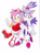 Size: 900x1214 | Tagged: safe, artist:smsskullleader, amy rose, blaze the cat, cat, hedgehog, 2012, amy x blaze, amy's halterneck dress, blaze's tailcoat, blushing, cute, female, females only, hand on shoulder, lesbian, looking at viewer, peace sign, shipping