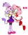 Size: 1024x1288 | Tagged: safe, artist:peachyemily, amy rose, blaze the cat, cat, hedgehog, 2017, amy x blaze, blushing, cute, female, females only, gymnastic outfit, hearts, hugging, lesbian, one eye closed, shipping