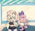 Size: 540x478 | Tagged: safe, artist:korbydaze, amy rose, blaze the cat, cat, hedgehog, 2017, amy x blaze, cute, female, females only, gym, hand on cheek, lesbian, looking at viewer, shipping