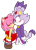 Size: 2261x3143 | Tagged: safe, artist:bitsandbees, amy rose, blaze the cat, cat, hedgehog, 2018, amy x blaze, amy's halterneck dress, basket, blaze's tailcoat, blushing, cute, eyes closed, female, females only, kiss on cheek, lesbian, shipping