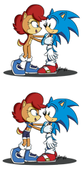 Size: 734x1500 | Tagged: safe, artist:scuffytoto, sally acorn, sonic the hedgehog, shipping, sonally, straight