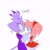 Size: 2048x2048 | Tagged: safe, artist:kwittyu, amy rose, blaze the cat, cat, hedgehog, 2022, amy x blaze, amy's halterneck dress, blaze's tailcoat, blushing, cute, english text, female, females only, holding hands, lesbian, looking at each other, shipping