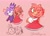 Size: 1866x1333 | Tagged: safe, artist:medleyrush, amy rose, blaze the cat, cat, hedgehog, 2021, amy x blaze, amy's halterneck dress, blaze's tailcoat, blushing, cute, eyes closed, female, females only, hearts, lesbian, mouth open, one eye closed, shipping