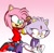 Size: 3801x3688 | Tagged: safe, artist:thenovika, amy rose, blaze the cat, cat, hedgehog, 2022, amy x blaze, brushie, brushing, cute, female, females only, lesbian, shipping