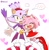 Size: 2000x2056 | Tagged: safe, artist:4622j, amy rose, blaze the cat, cat, hedgehog, 2021, amy x blaze, amy's halterneck dress, blaze's tailcoat, cute, eyes closed, female, females only, hearts, hugging, lesbian, looking at viewer, mouth open, shipping, tail wagging