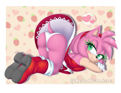 Size: 1197x922 | Tagged: suggestive, artist:metalpandora, amy rose, panties